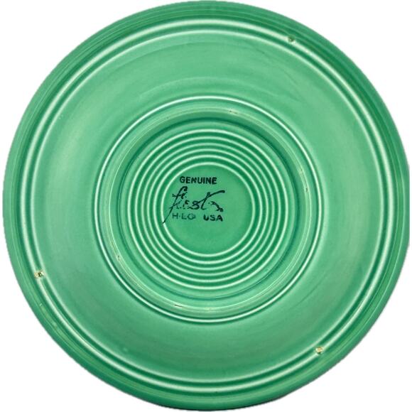 Fiesta Vintage Medium Green DEEP PLATE FLAT SOUP 8 1/4" Fiestaware - Picture 7 of 11